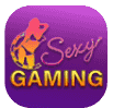 Sexy Gaming partner icon with purple and gold design